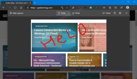 How to Annotate screenshot in Edge using Web Capture tool