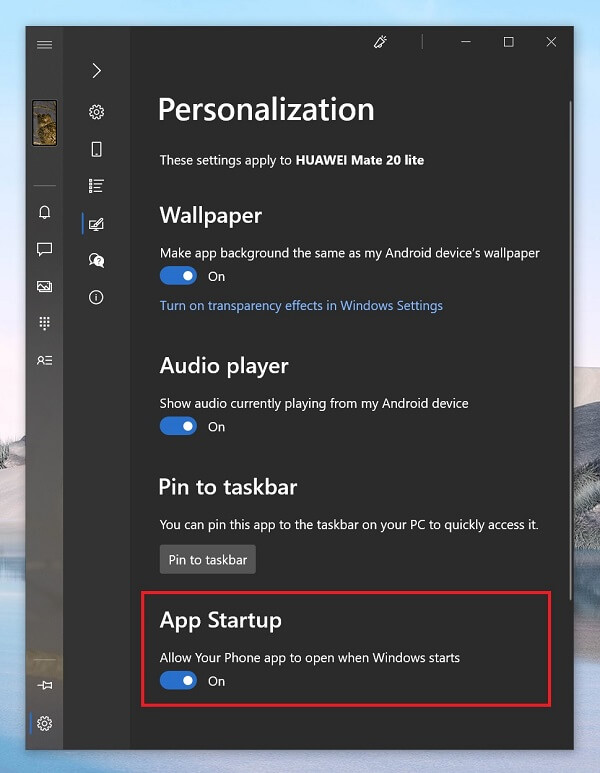 Allow Your phone app to open when Windows Starts - 12