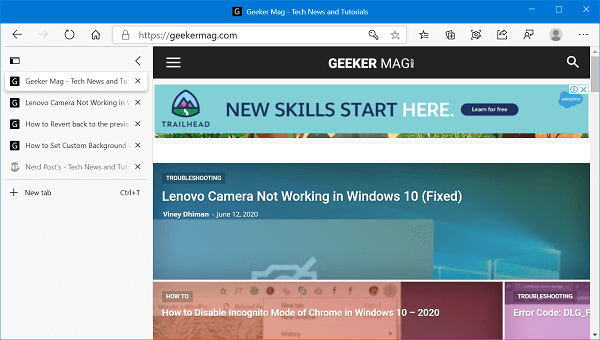 How to Use Vertical Tabs feature in Microsoft Edge - 65