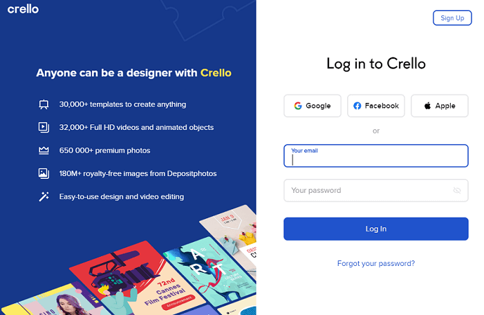 Crello's Main Features and Principles of Work