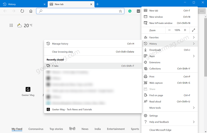 Restore Multiple Tabs in Microsoft Edge from History Menu Page - 44