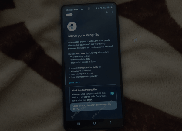 Chrome let users take a Screenshot in Incognito mode  Android  - 67