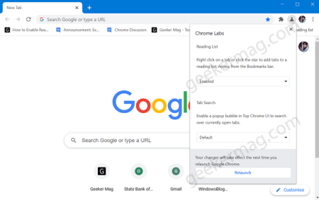 How to Enable Experimental feature from Toolbar Menu using Chrome Labs