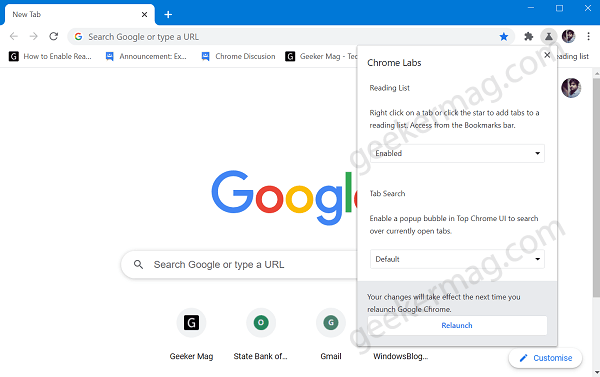 Chrome let you enable Experimental feature from Toolbar Menu - 26