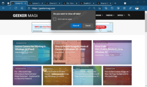 Microsoft Edge ask you before closing multiple tabs