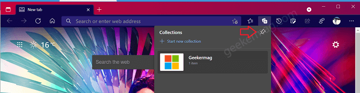 Microsoft Edge lets you Pin Collections Button to right sidebar