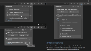 Microsoft Edge has a new Flyout menu for Managing Downloads