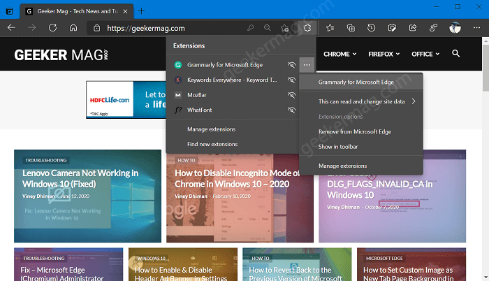 How To Enable Extensions Menu Button In Microsoft Edge | itechguides