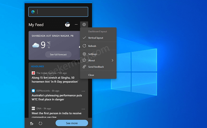 microsoft todo widget windows 10