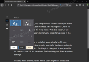 Reader mode gets support to open local files in Firefox v86 Open Local Documents in Reader mode in Firefox v86