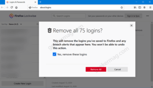 Firefox v85 will allow users to delete all saved passwords at once