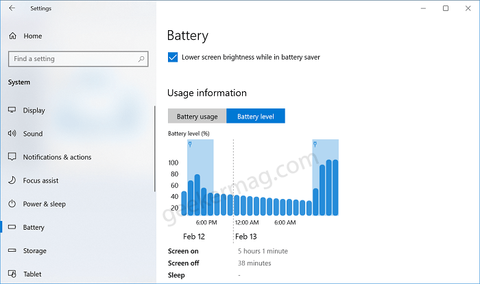 How to Enable and Use Battery Consumption feature in Windows 10 Build 21313