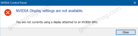 Fix: NVIDIA Display Settings are not Available