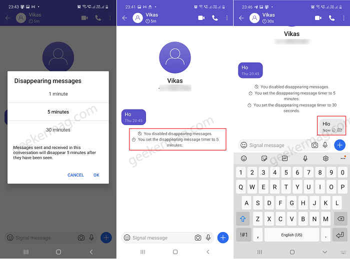 How to Send Disappearing Message on Signal  Android   iOS  - 3