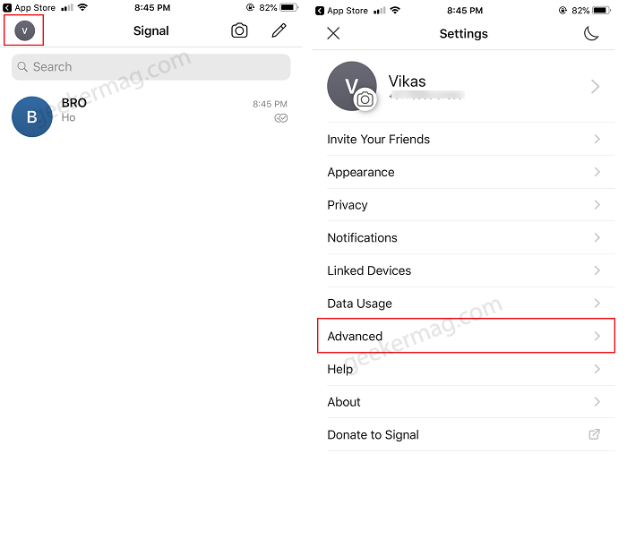 Delete Signal Account iPhone or iOS
