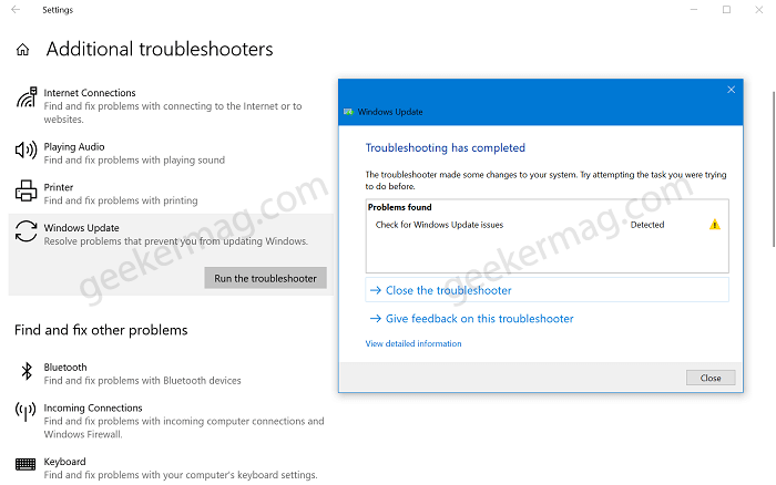 windows update troubleshooter