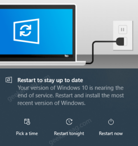Fix - Your version of Windows 10 would reach the end of service soon