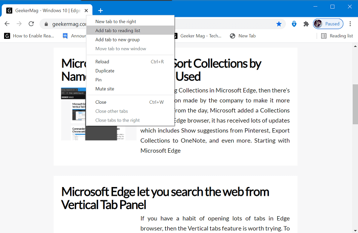 How to Enable Read Later in Chrome and Save Tab to Reading List - 62