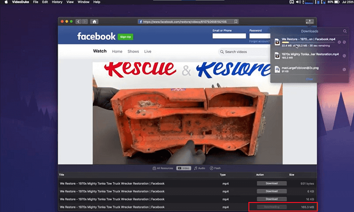 Use VideoDuke to Download Facebook Videos on Mac - 89