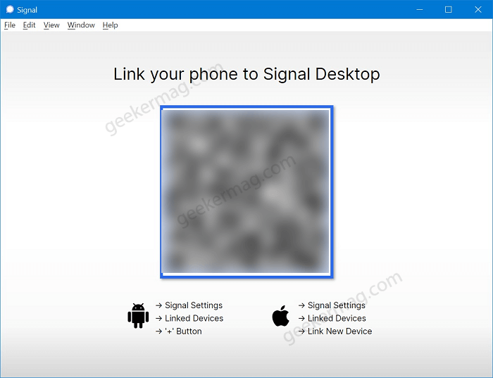 link your phone to signal desktop