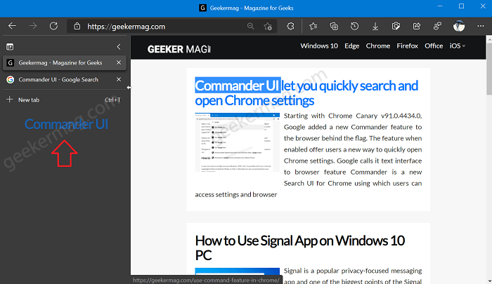 How to Use Vertical Tabs feature in Microsoft Edge - 99