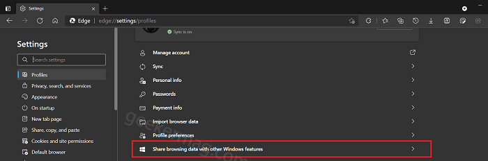 Microsoft let you Connect Edge browsing data with Windows 10 - 8
