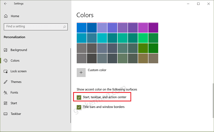 Fix    Start  Taskbar  and Action Center  Accent Color Grayed out on Windows 10 - 30