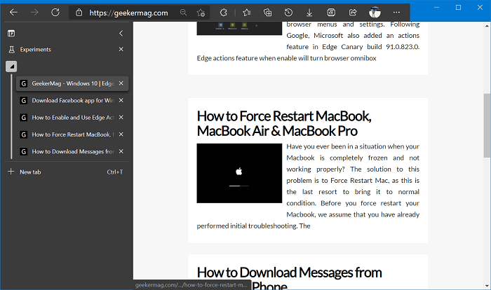 How to Use Vertical Tabs feature in Microsoft Edge - 14