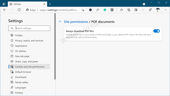 stop edge from opening pdf