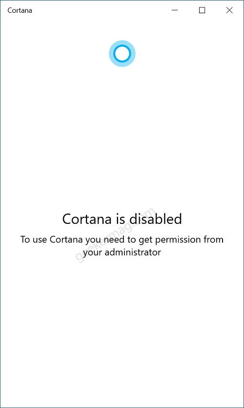 Disable Cortana app in Windows 10