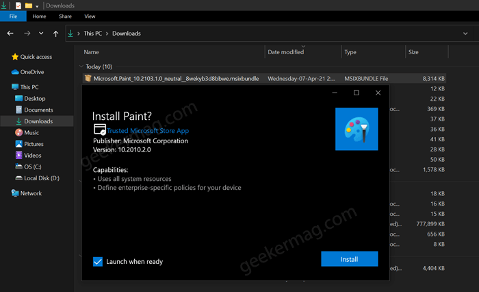 Install  Repair  and Uninstall MS Paint app on Windows 10 from Store - 67