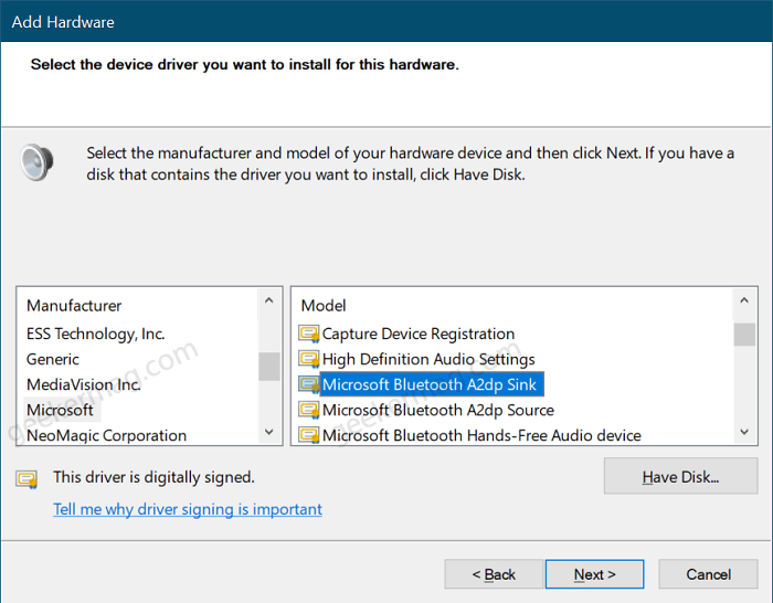 bluetooth driver missing after windows 10 update