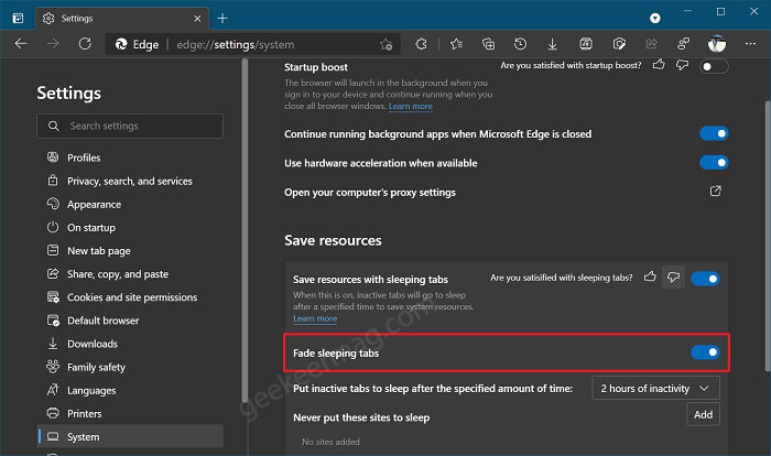 How to Disable Tab Fading in Microsoft Edge browser - 83