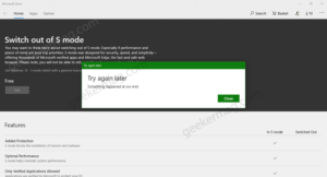 Unable to Switch out of S Mode in Windows 10