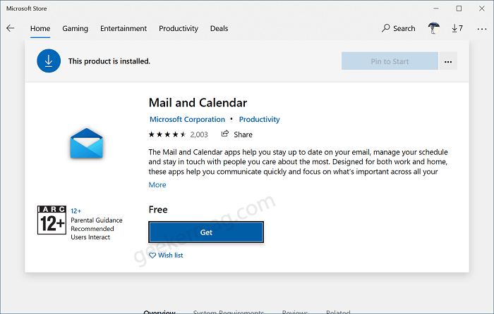 Get Mail and Calendar app for Windows 10