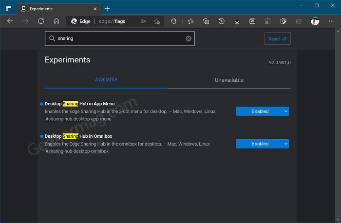 enable edge sharing hub