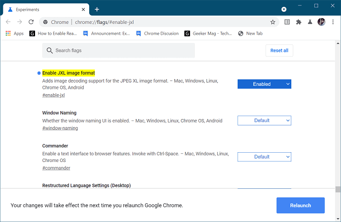 Enable JPEG XL in google chrome