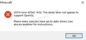 Fix – Minecraft GLFW Error 65542 (Driver Doesn’t Support OpenGL) in Windows 10 Fix - Minecraft GLFW Error 65542 (Driver Doesn't Support OpenGL) in Windows 10