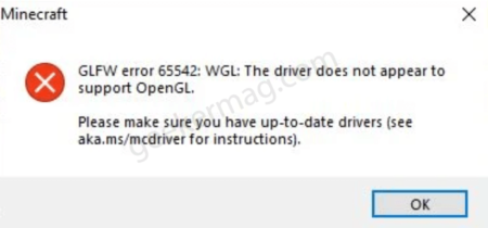 Fix - Minecraft GLFW Error 65542 (Driver Doesn't Support OpenGL) in Windows 10