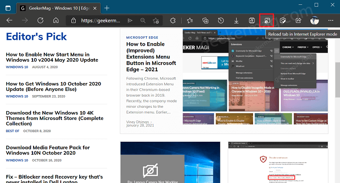 How to Enable or Disable Internet Explorer Mode in Microsoft Edge - 83