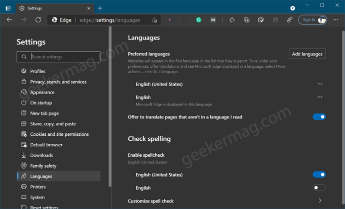 How to Translate Web Page in Microsoft Edge using Translation Feature
