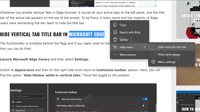 How to Enable   Disable Mini Menu on Text Selection in Edge - 53