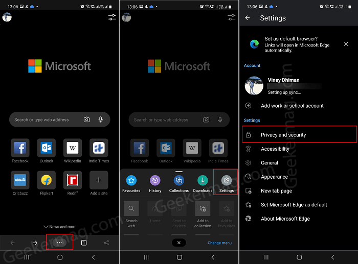 block ads in Microsoft edge android 