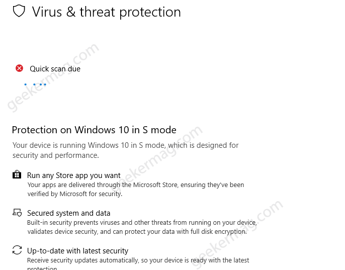 Fix   Quick Scan due in Windows 10 S Mode  Windows Security  - 67