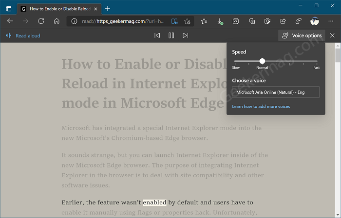 Immersive Reader Mode in Microsoft Edge Browser - How to Open & Use