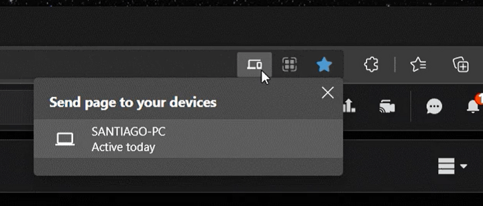 How to Send Pages or Links between other devices in Microsoft Edge - 80
