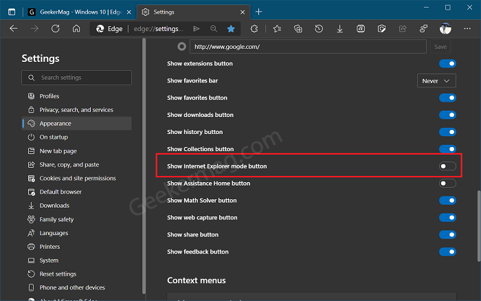 How to Enable or Disable Internet Explorer Mode in Microsoft Edge - 87