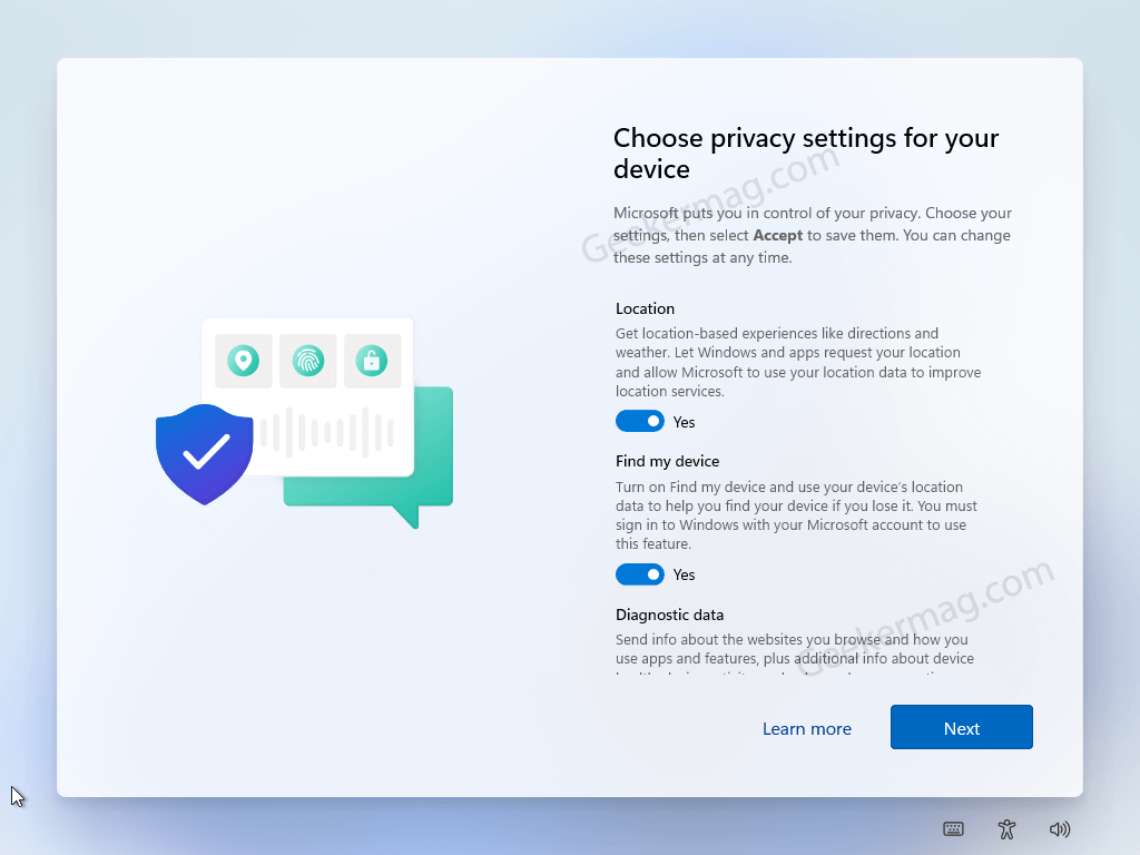 Select Privacy Settings in Windows 10