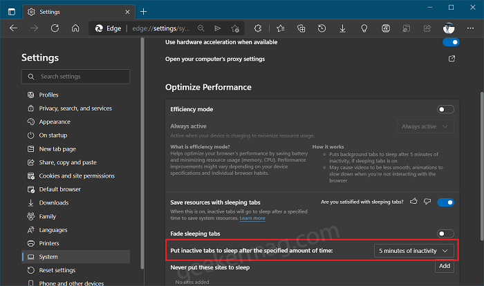 How Do I Turn On OFF Enable Efficiency Mode in Microsoft Edge - 72