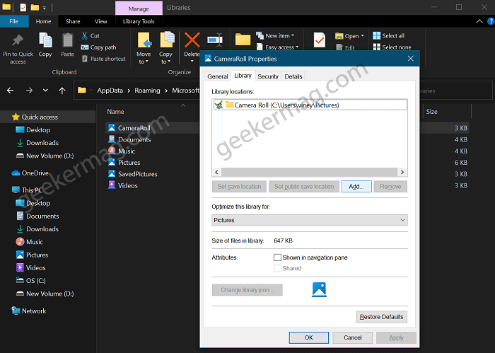 change file storage location